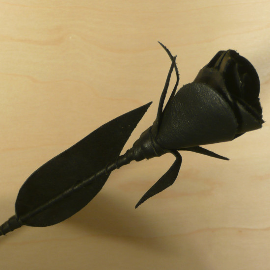 Leder-Rose, schwarz